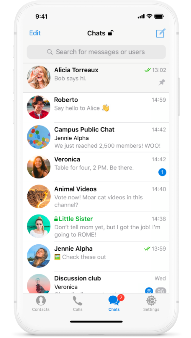 Image of telegram mobile app